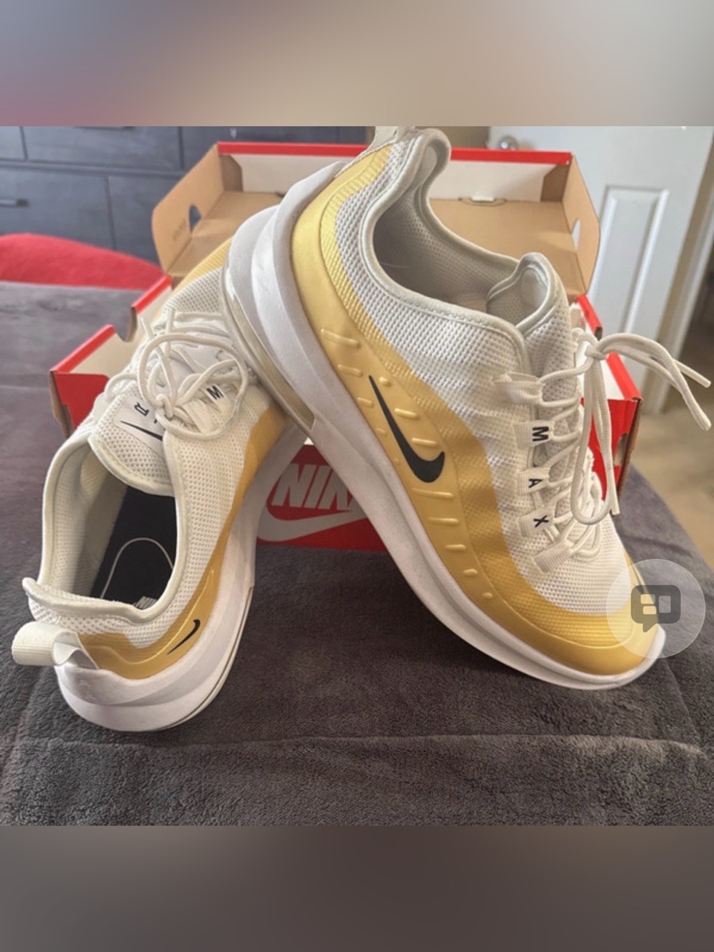 Nike Air Max Running Shoes - White & Gold